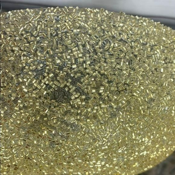 India Beaded Gold Rounded‎ Glass Bowl Home Decoration - Picture 4 of 5